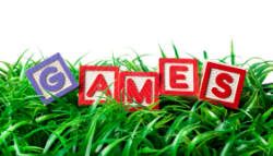 Image of the word "games" in block lettering