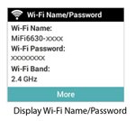 Image of Mifi Wi-Fi Name and Password Display