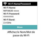 Une image du dispositif wi-fi (MiFi) pour le nom et mot de passe du Wi-FI